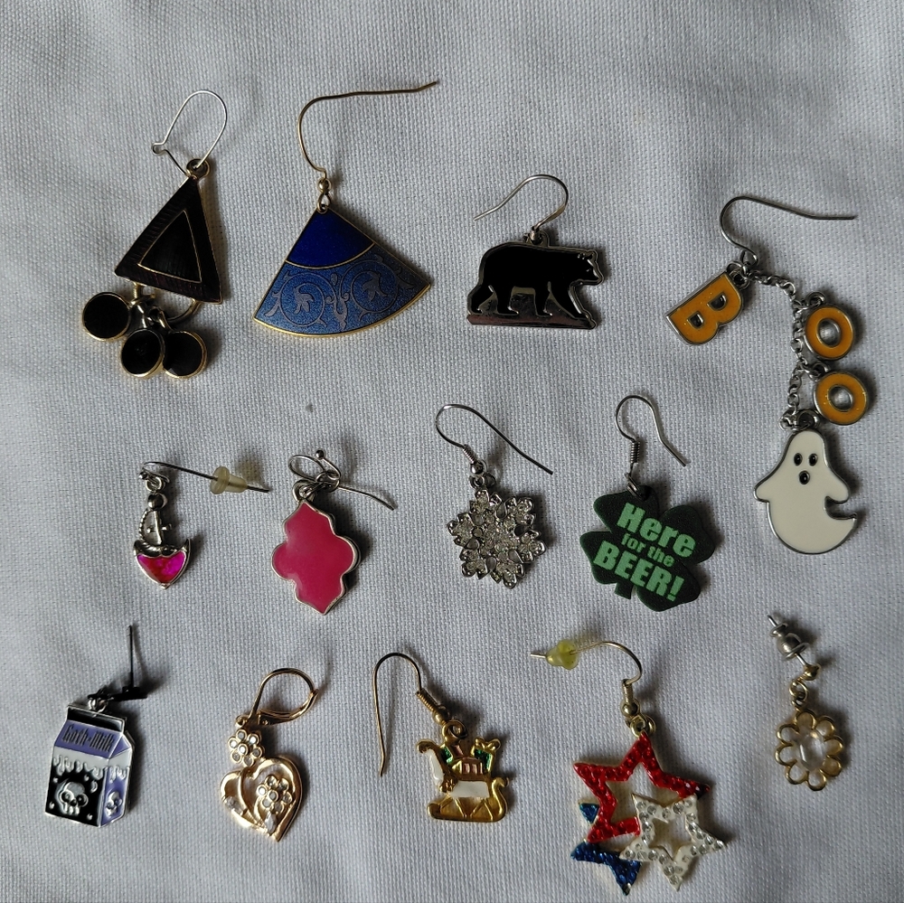 Single Dangle Earrings Wearable  Junk Craft Mismatch Earring Make Pendants (13)